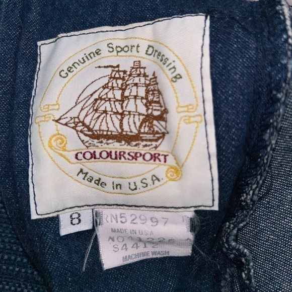 Vtg 80’s Size 8 Blue Jean Dress With Ruffles From Genuine Sport Dressing - Picture 8 of 8